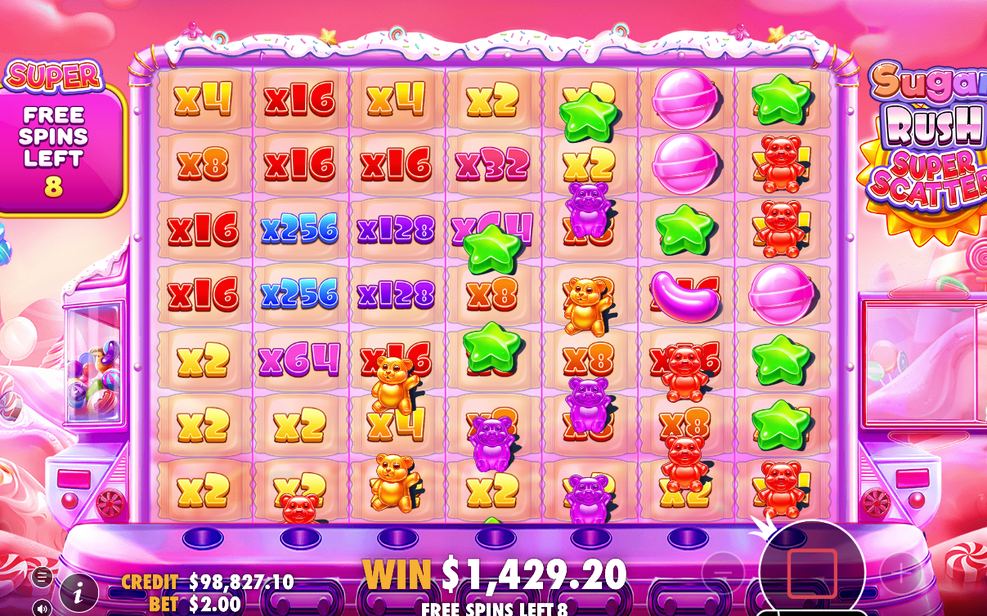Free Spins round with spins left and Multiplier Spots kept