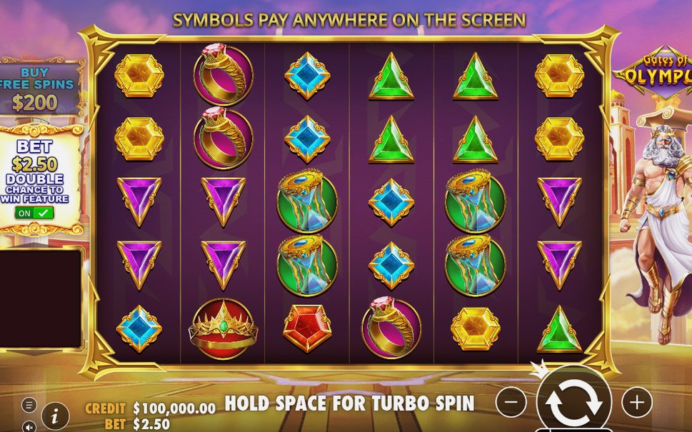 Base Game tumble, winning symbols vanish and the rest fall