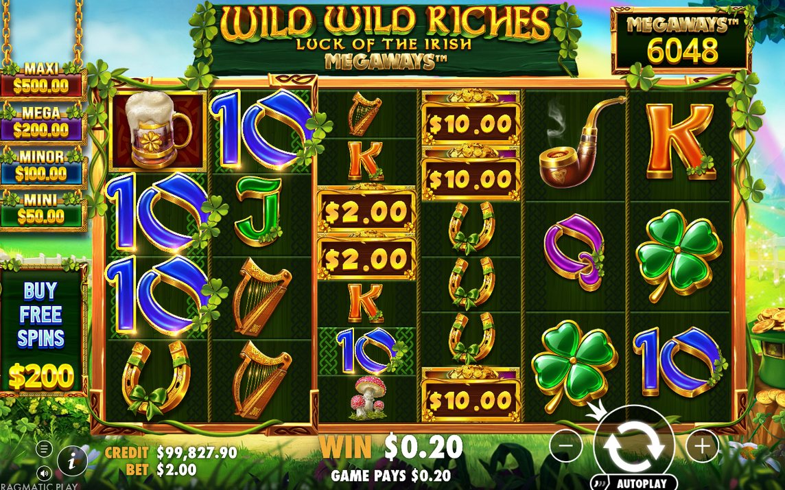 6-reel Megaways grid in Base Game, Money Collect active