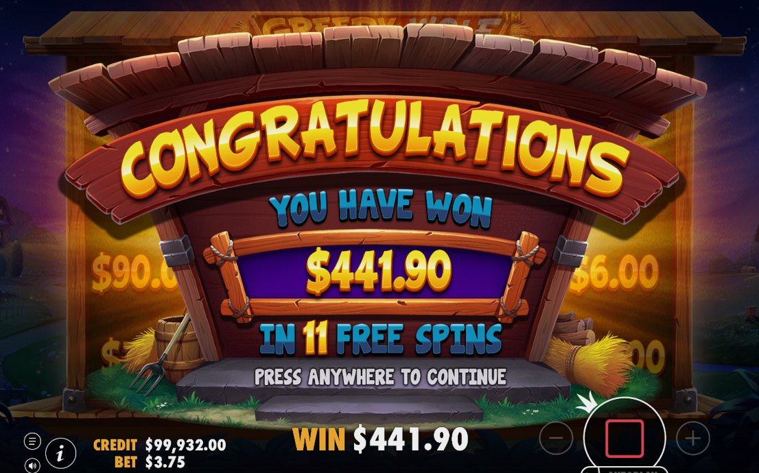 Win screen with combinations paid from the leftmost reel